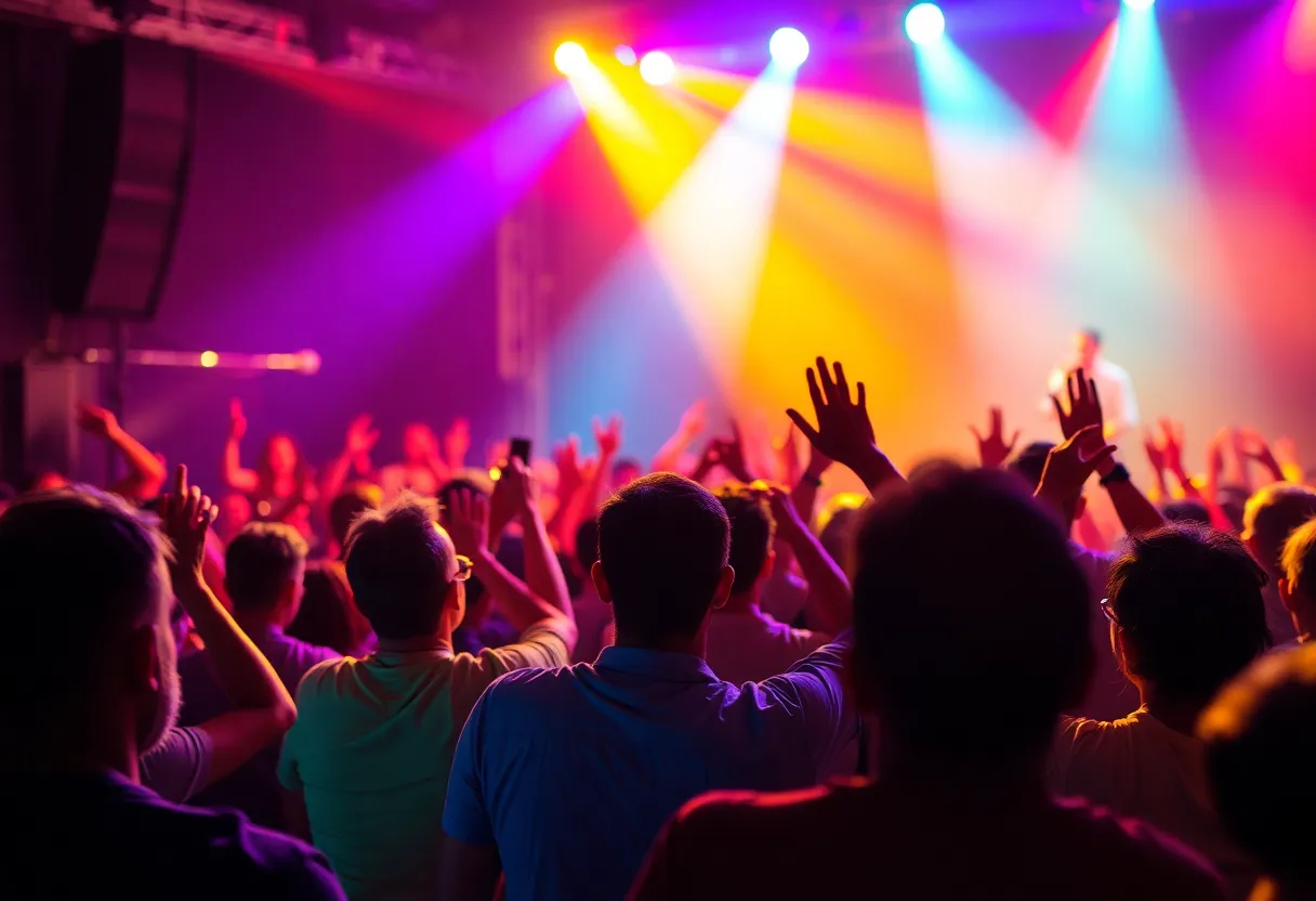 Crowd enjoying a live music performance in Atlanta