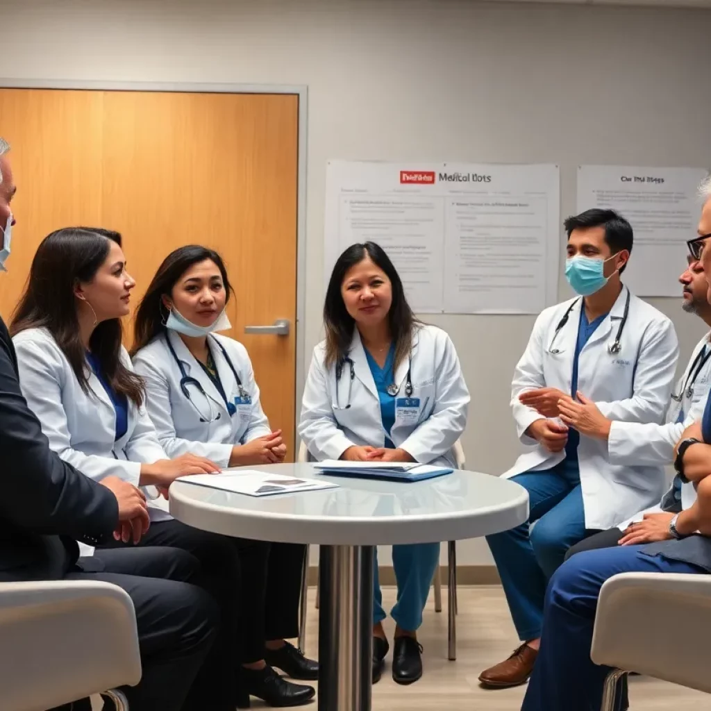 Physicians in a meeting discussing abortion and patient care