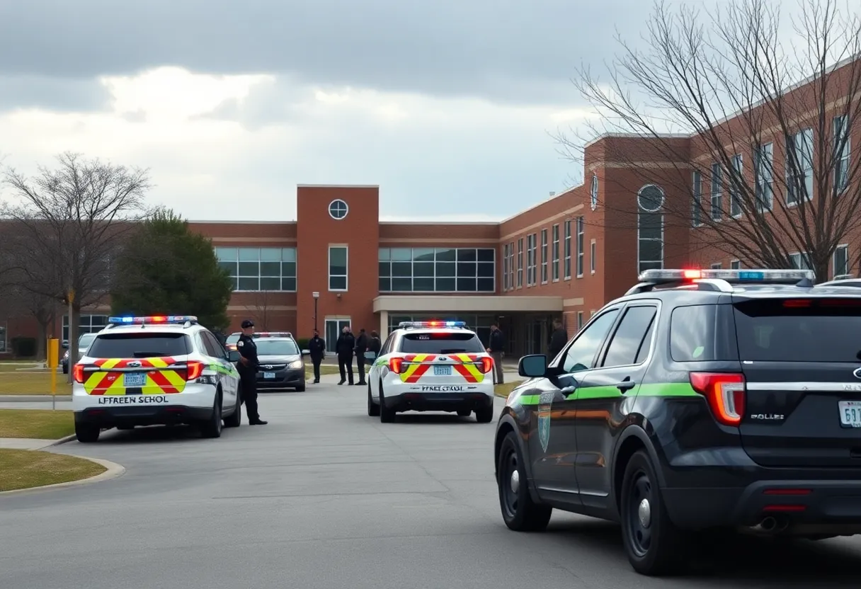 Police presence at North Atlanta High School during lockdown
