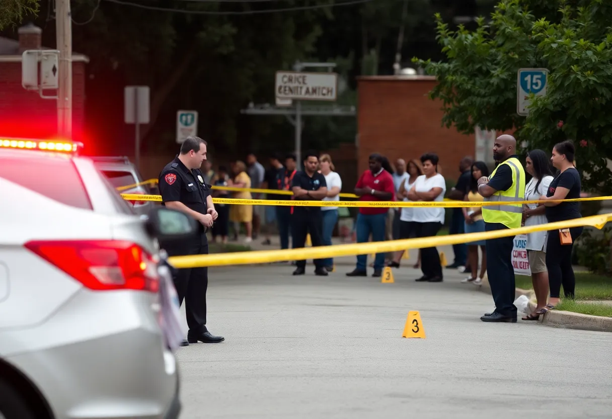 Police officers at a crime scene in Southwest Atlanta