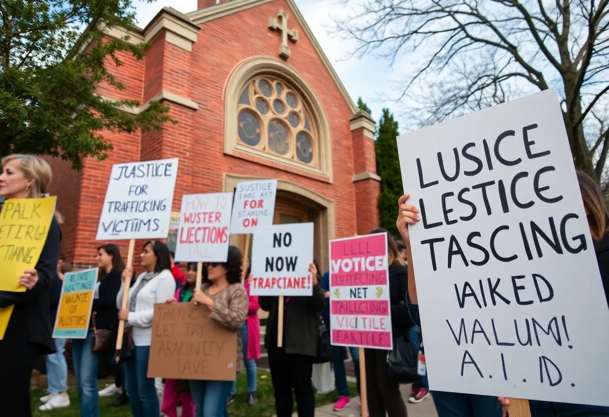 Community protest against human trafficking allegations