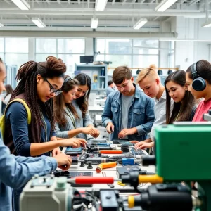 Students participating in workforce development training