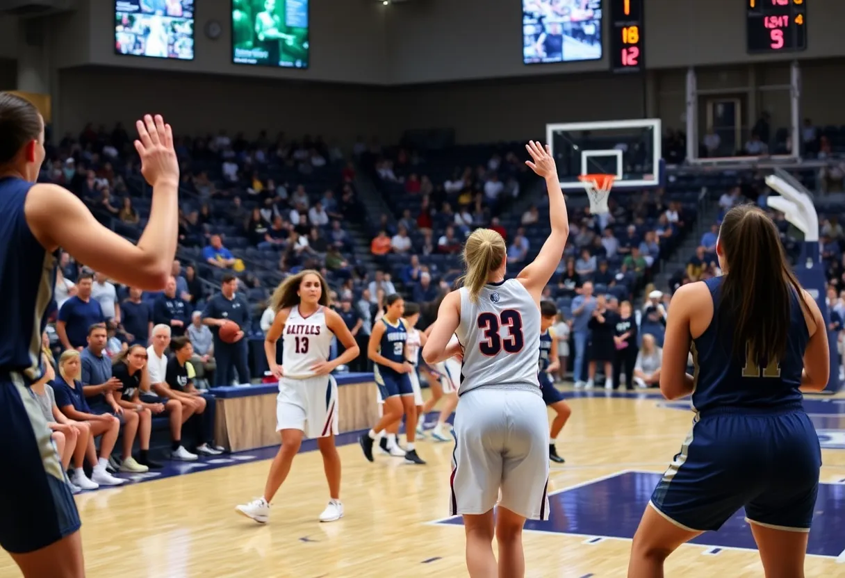 Atlanta Dream basketball players in action during the game against Connecticut Sun