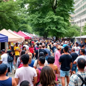 Crowd enjoying outdoor festivals in Atlanta