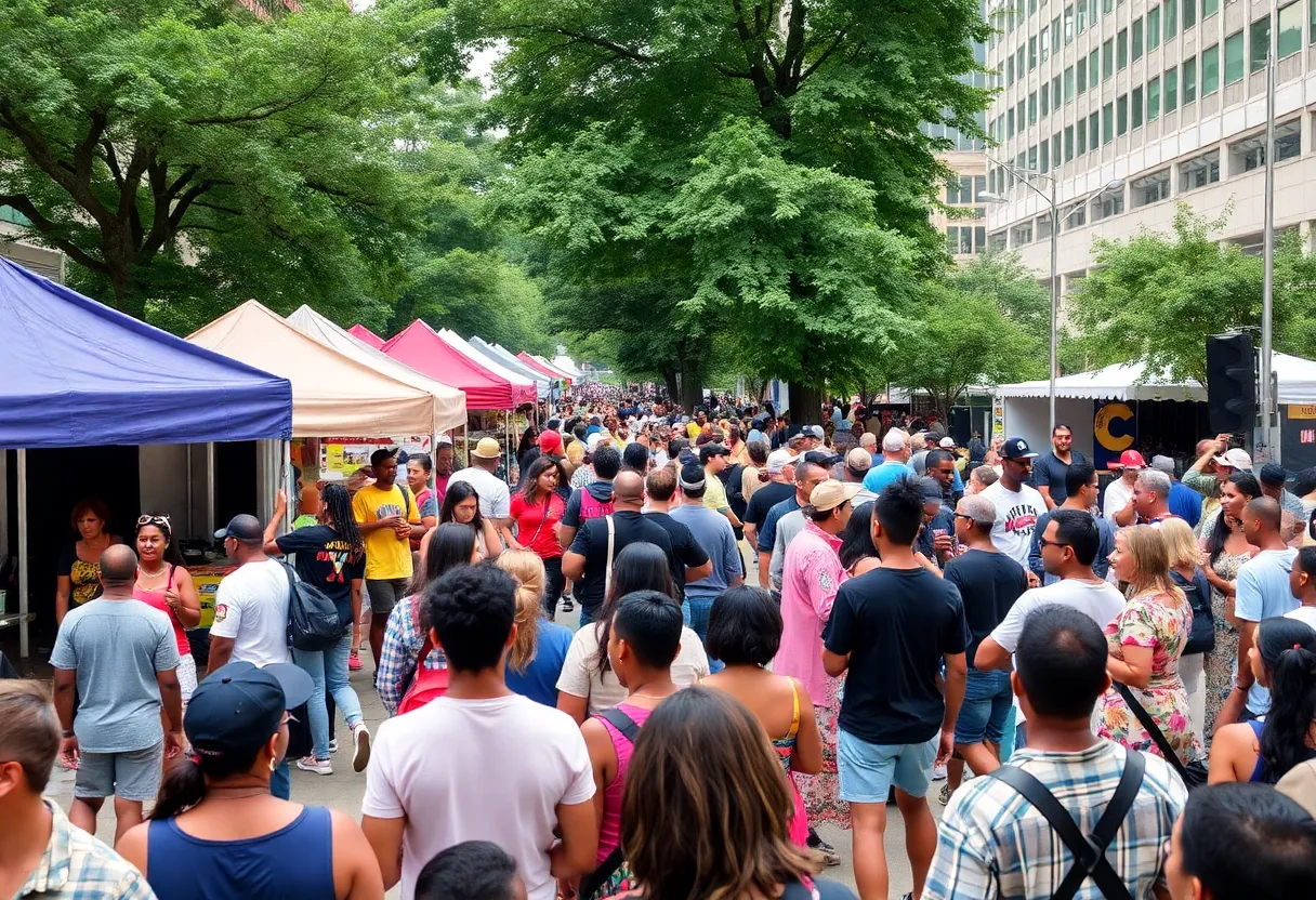 Crowd enjoying outdoor festivals in Atlanta
