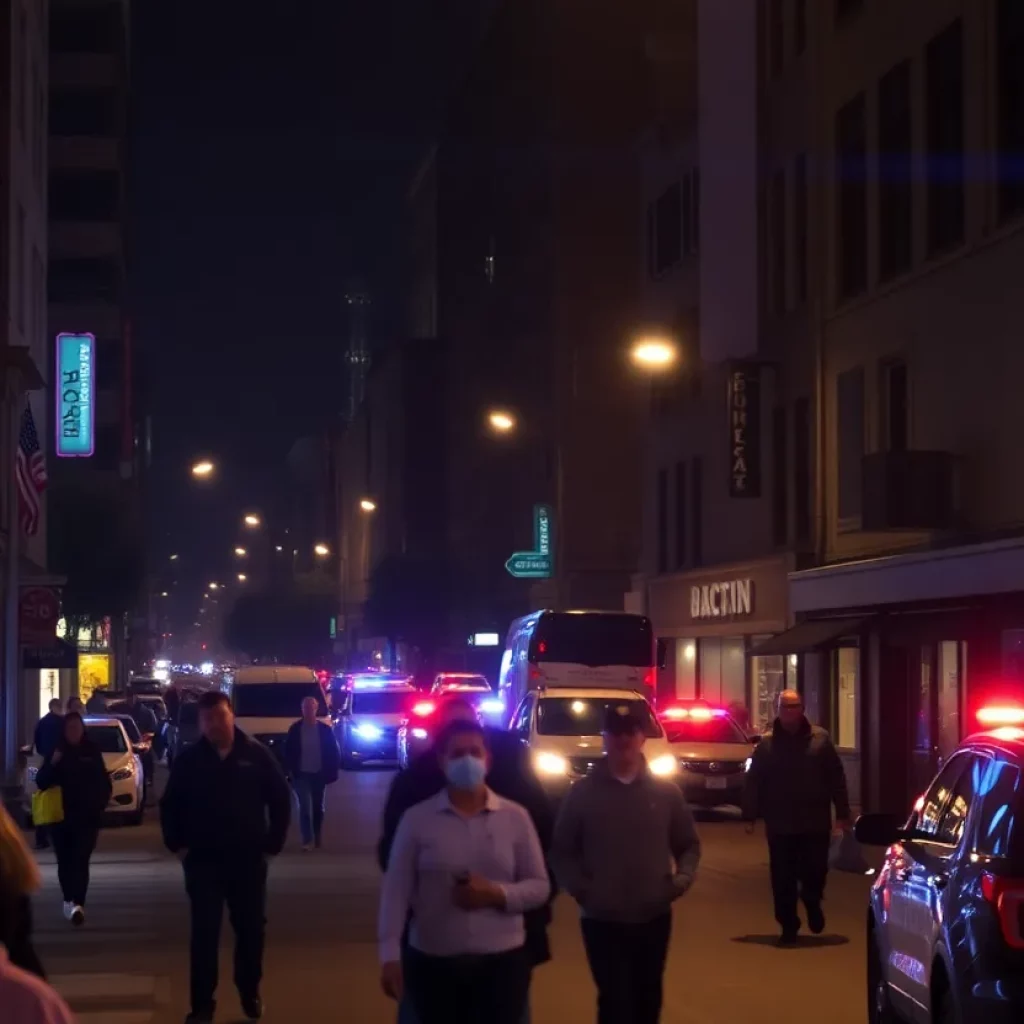 Police lights at a shooting scene in Atlanta