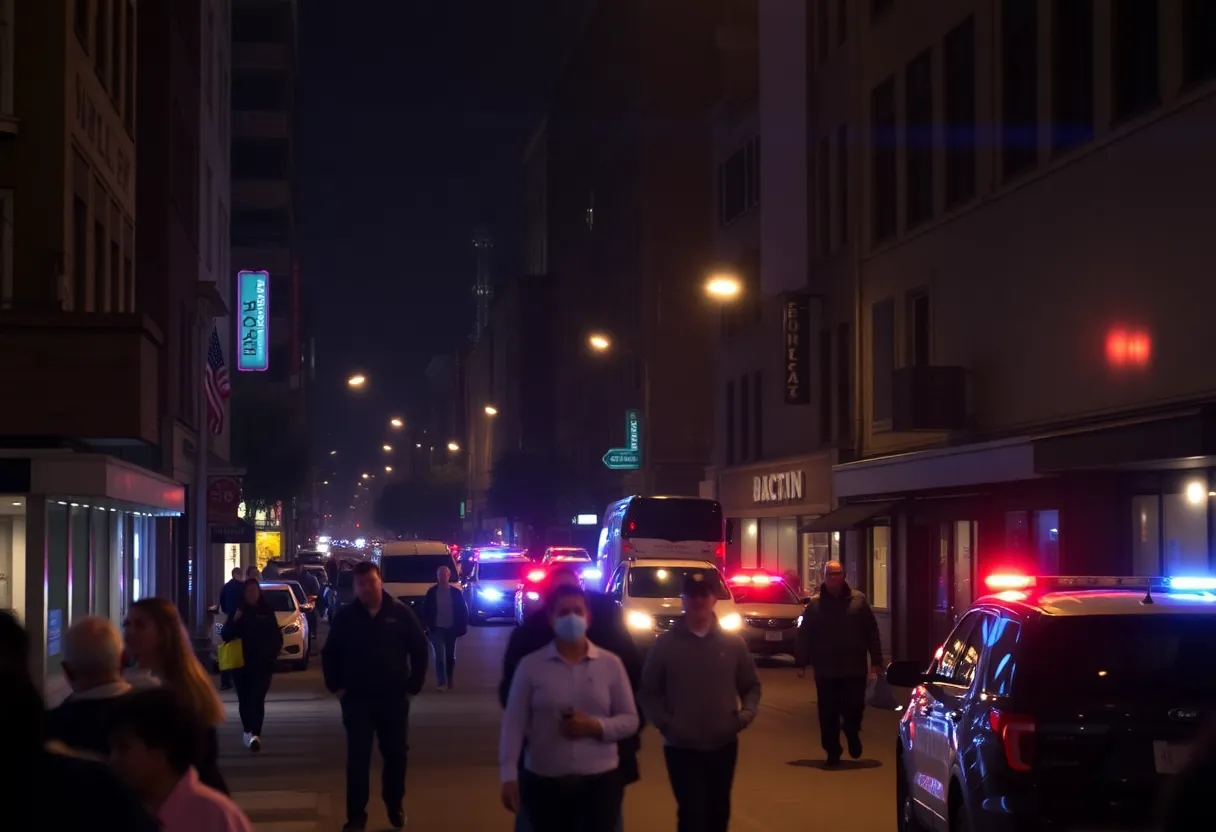 Police lights at a shooting scene in Atlanta
