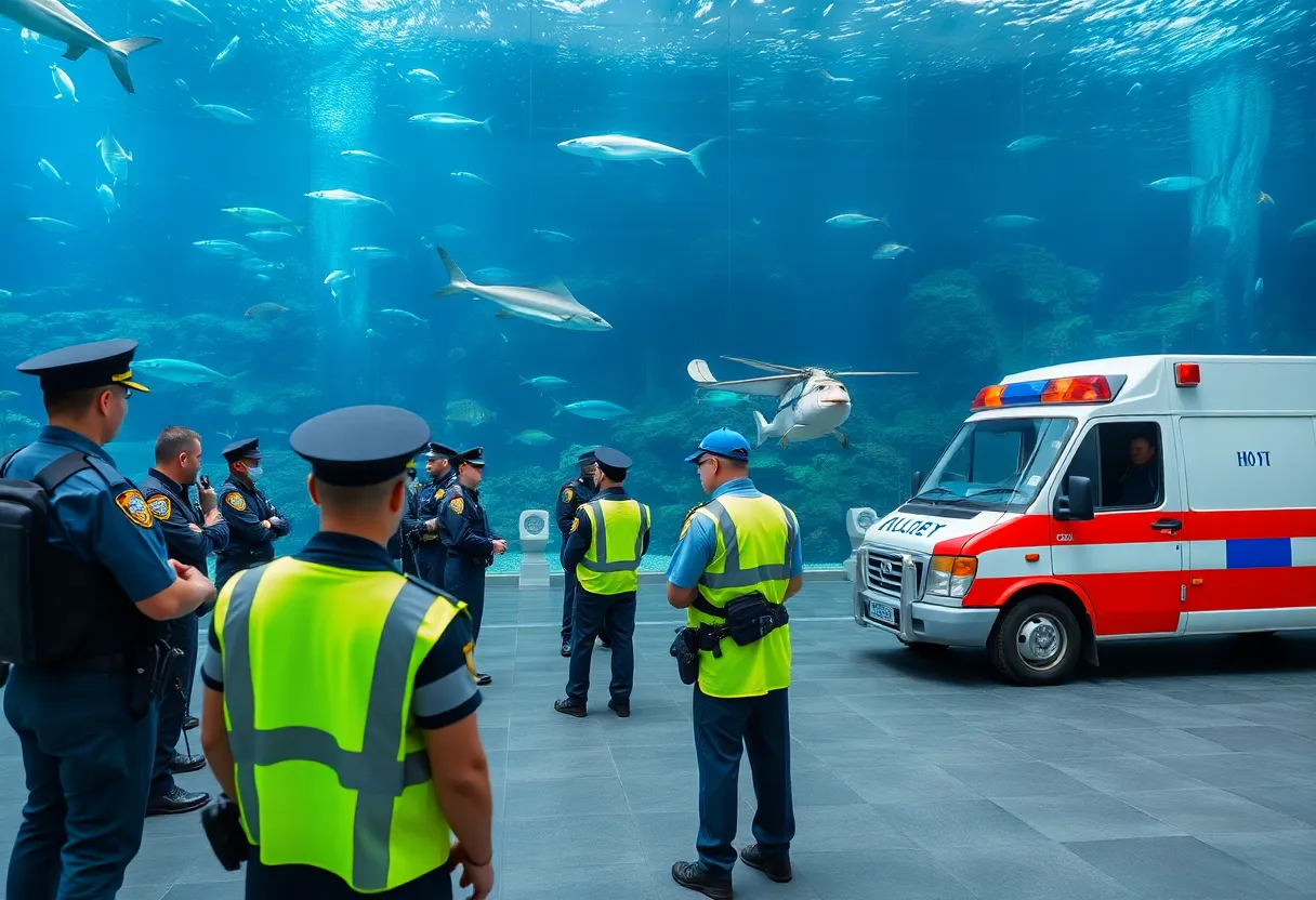 Police training exercise at Georgia Aquarium