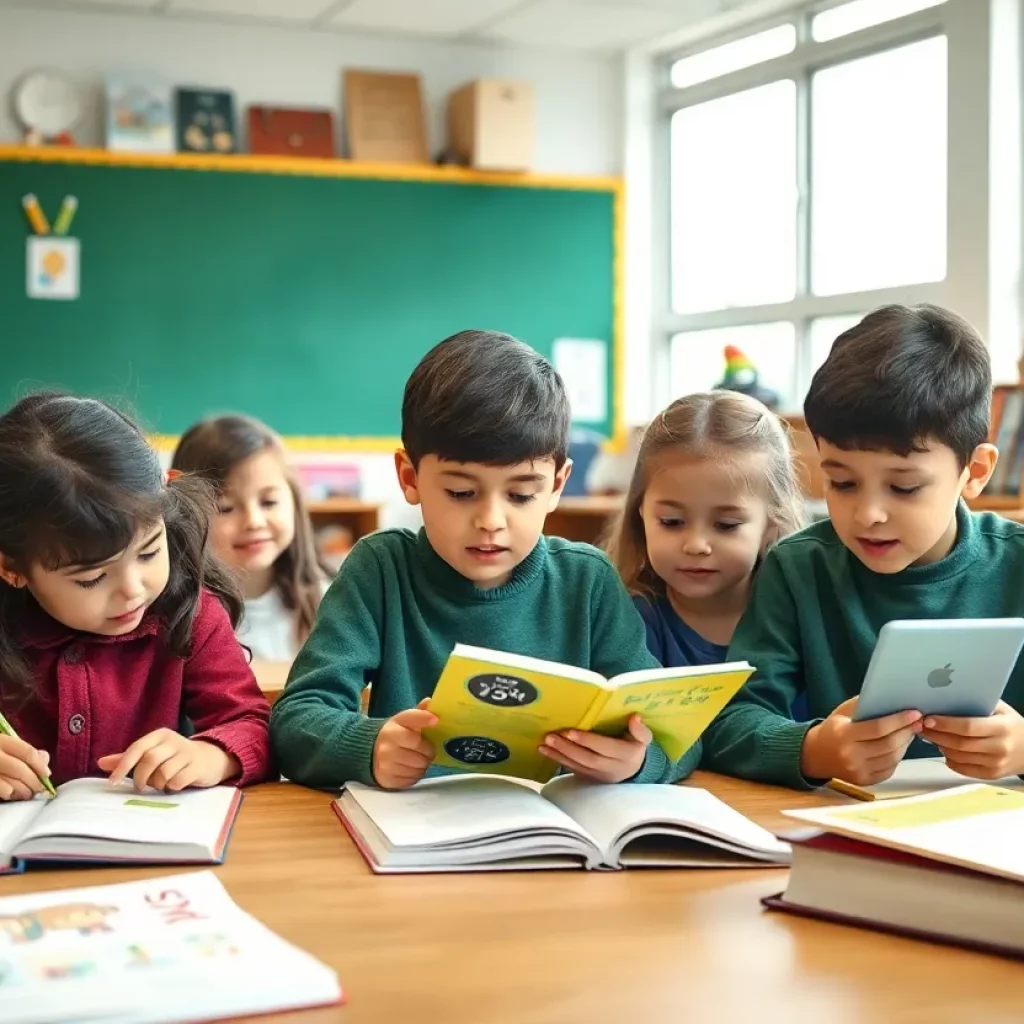 Elementary students in an interactive classroom setting at Atlanta Public Schools
