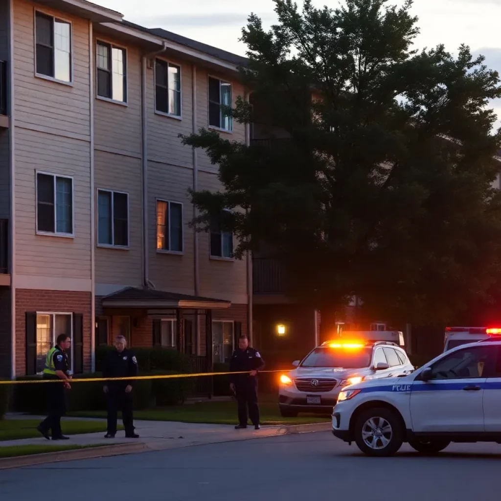 Emergency responders at an apartment complex in Atlanta