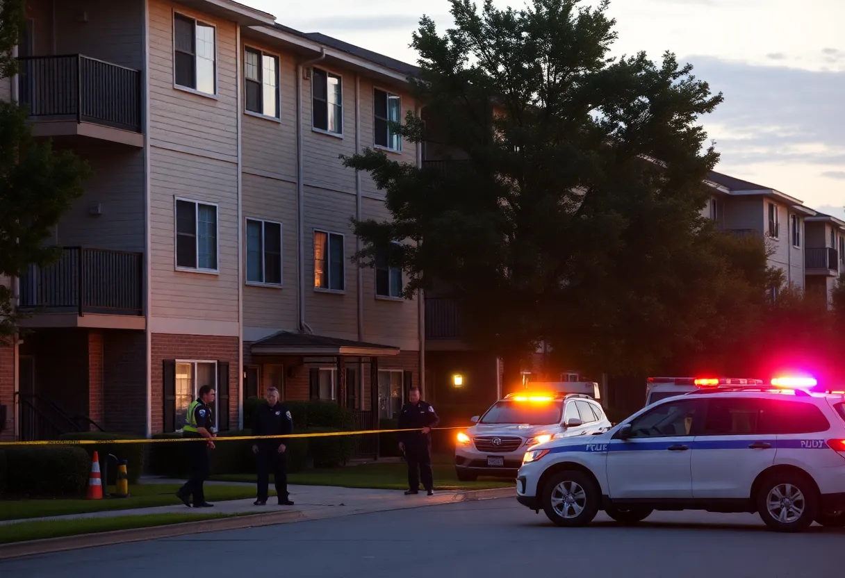 Emergency responders at an apartment complex in Atlanta
