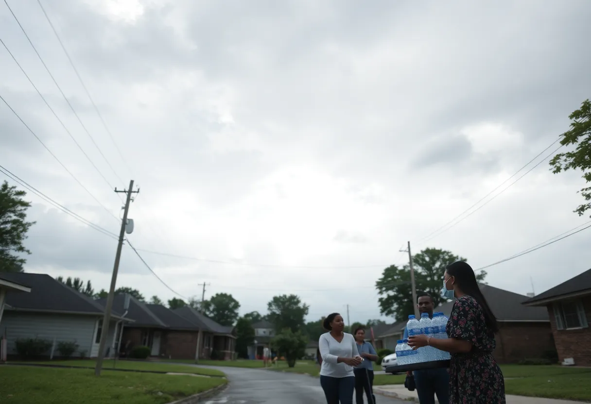 Residents receiving bottled water during water outage in Atlanta's Paces neighborhood