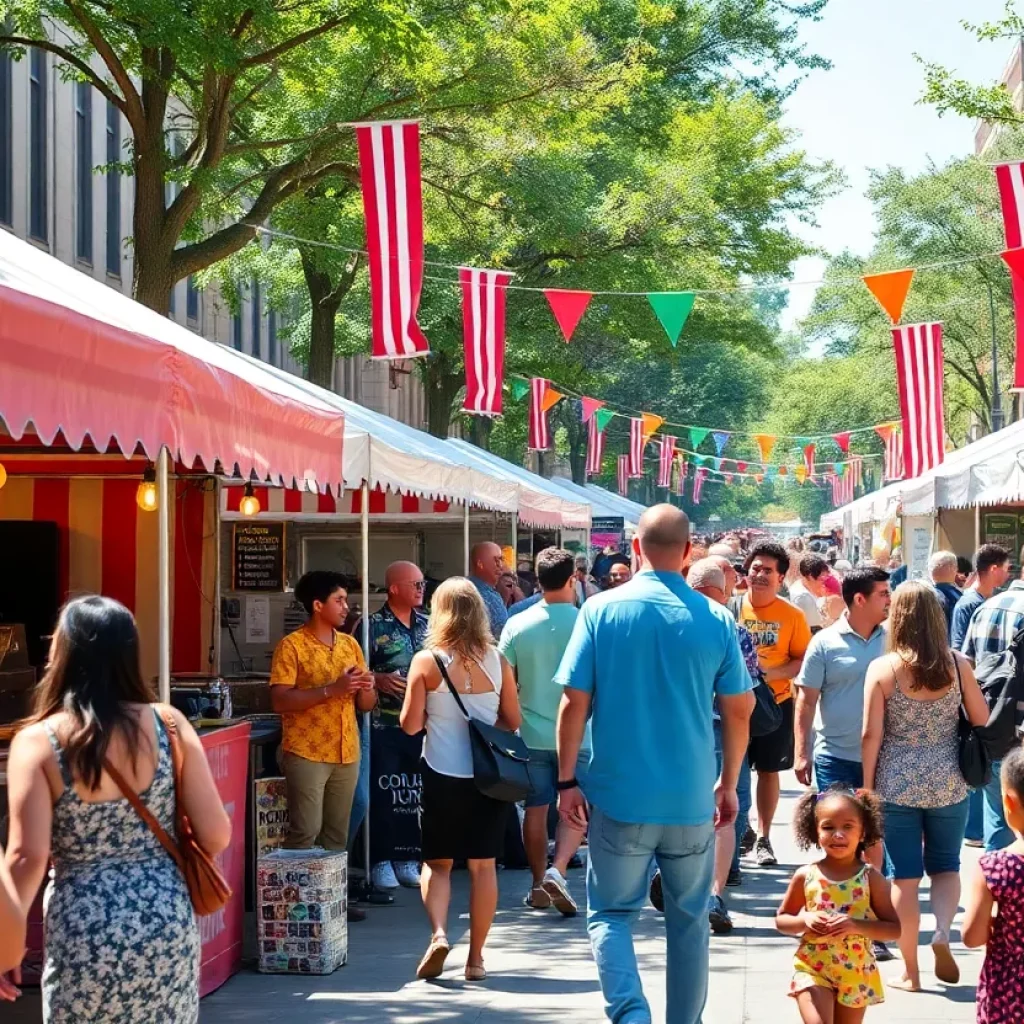 Crowd enjoying events during the weekend in Atlanta