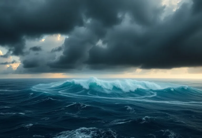 Formation of an Atlantic hurricane over ocean waters