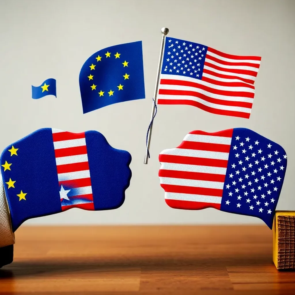 Visual representation of EU and US trade negotiations