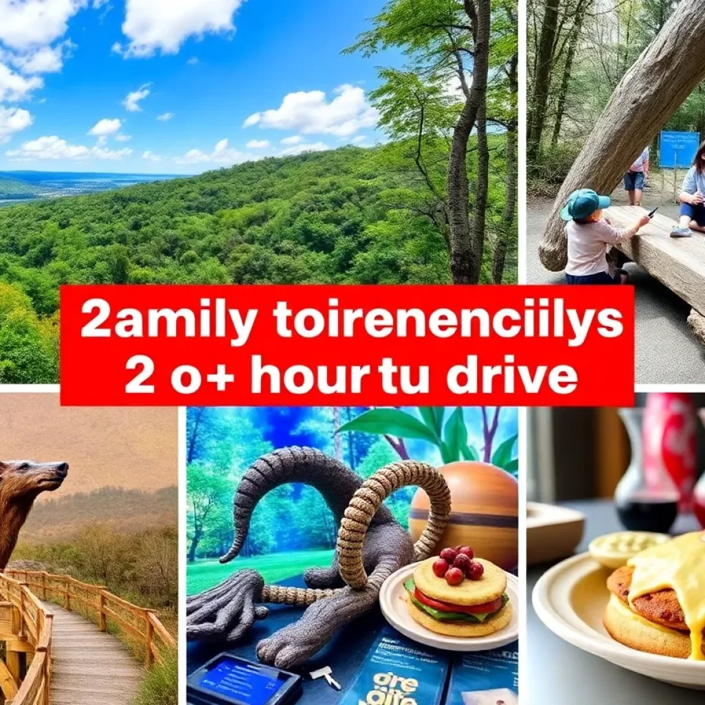 Families enjoying various activities on day trips from Atlanta