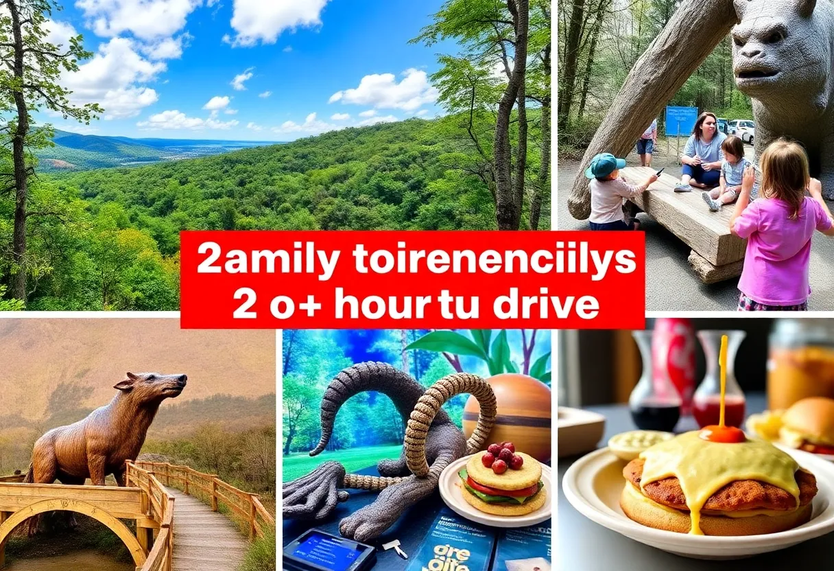 Families enjoying various activities on day trips from Atlanta