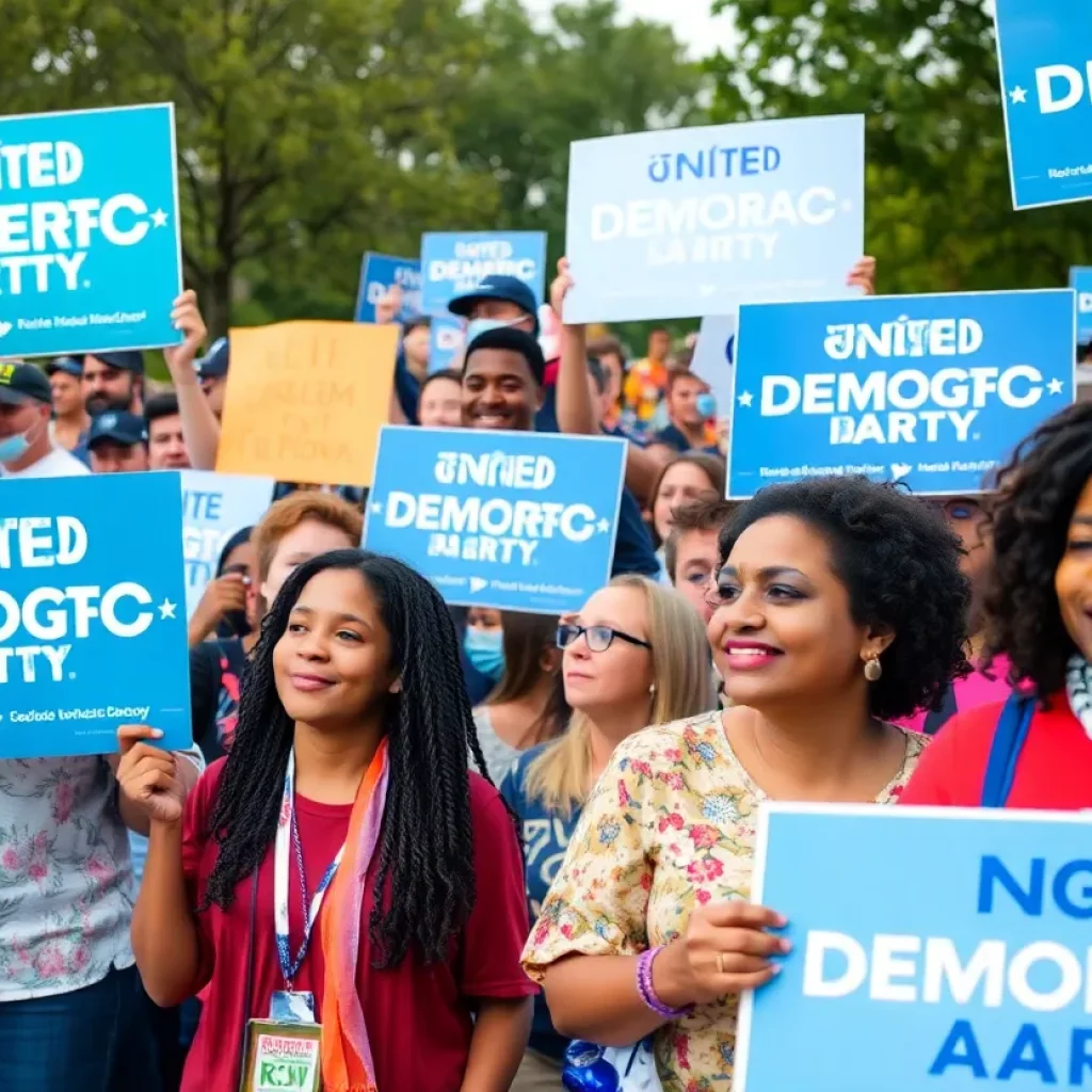 Supporters at a Georgia Democratic Party rally