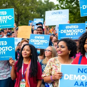 Supporters at a Georgia Democratic Party rally