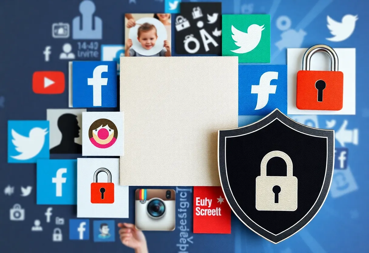 A visual representation of child safety and social media laws.