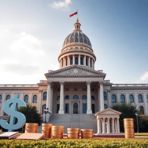 Georgia State Capitol building during budget signing event