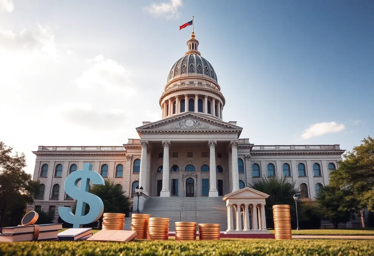 Georgia State Capitol building during budget signing event