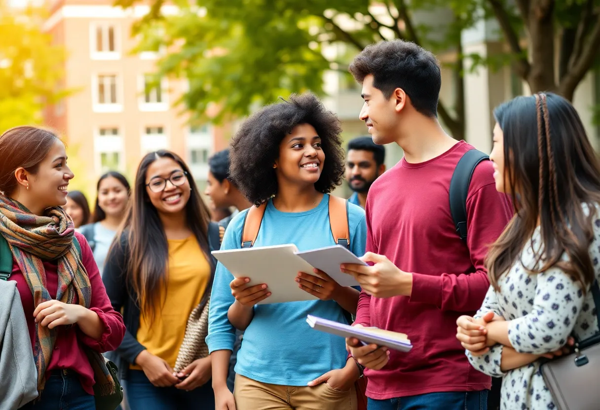 Diverse students at Georgia State University interacting on campus