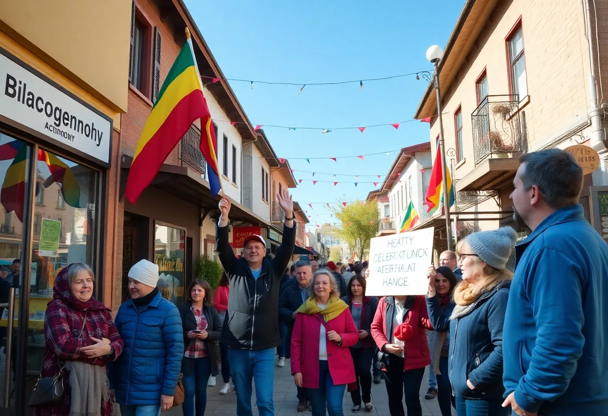 Local community in Georgia celebrating the new Sunday alcohol sales legislation
