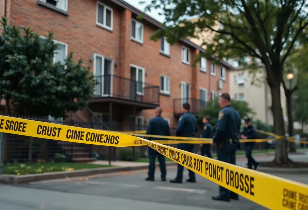 Police officers investigating a shooting scene in Atlanta