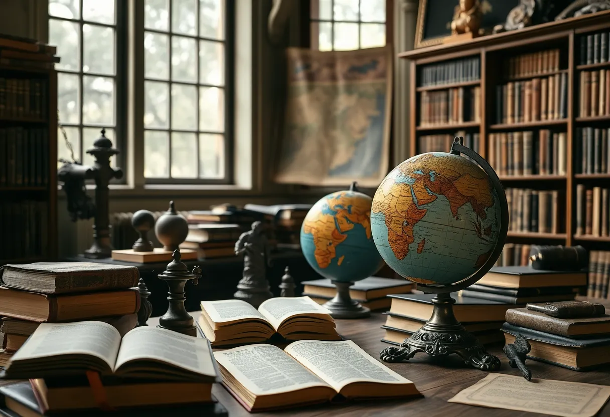 A tribute scene representing history education and advocacy for social justice.