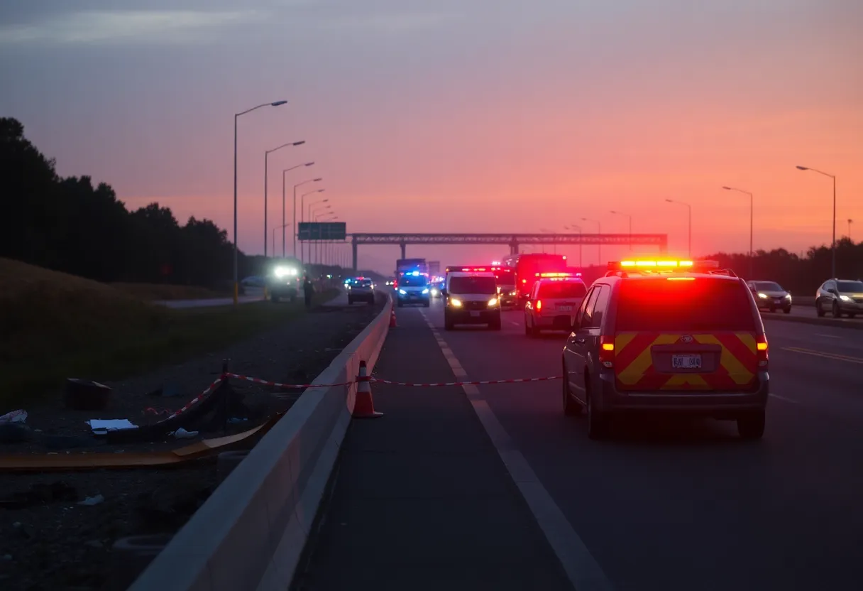 Emergency response at I-20 accident scene in DeKalb County
