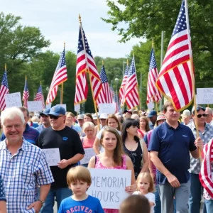 Participants at a Memorial Day parade in Atlanta honoring fallen servicemembers.
