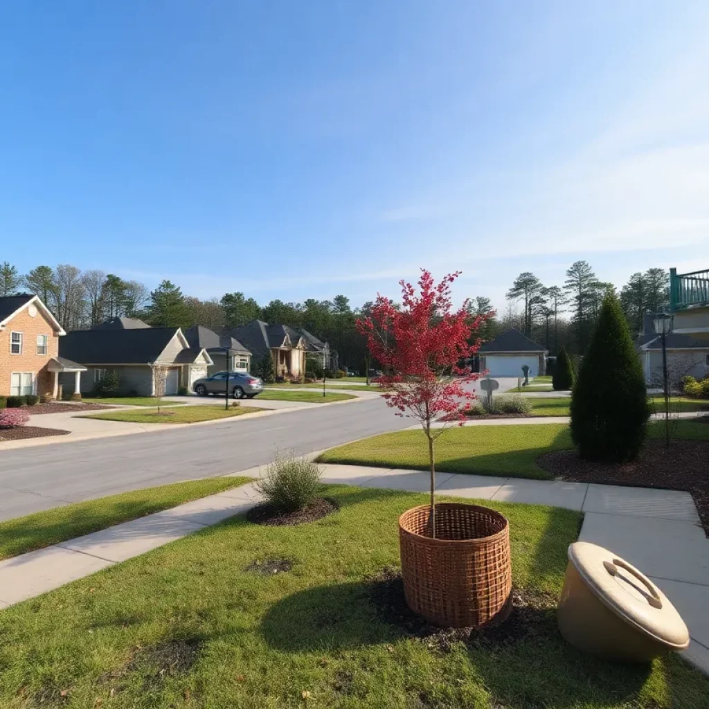 Suburban neighborhood in North Georgia showing no significant damage after earthquake.