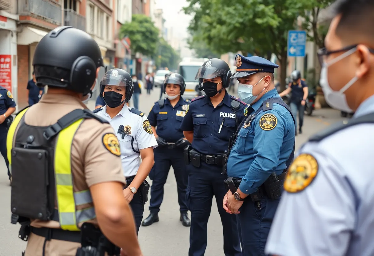 Law enforcement agents collaborating in an anti-trafficking operation