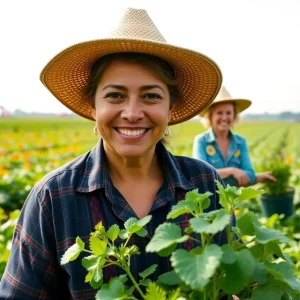 Women farmers working in a Georgia field