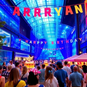 A collage of birthday celebrations in Atlanta showcasing cultural venues and outdoor festivities.