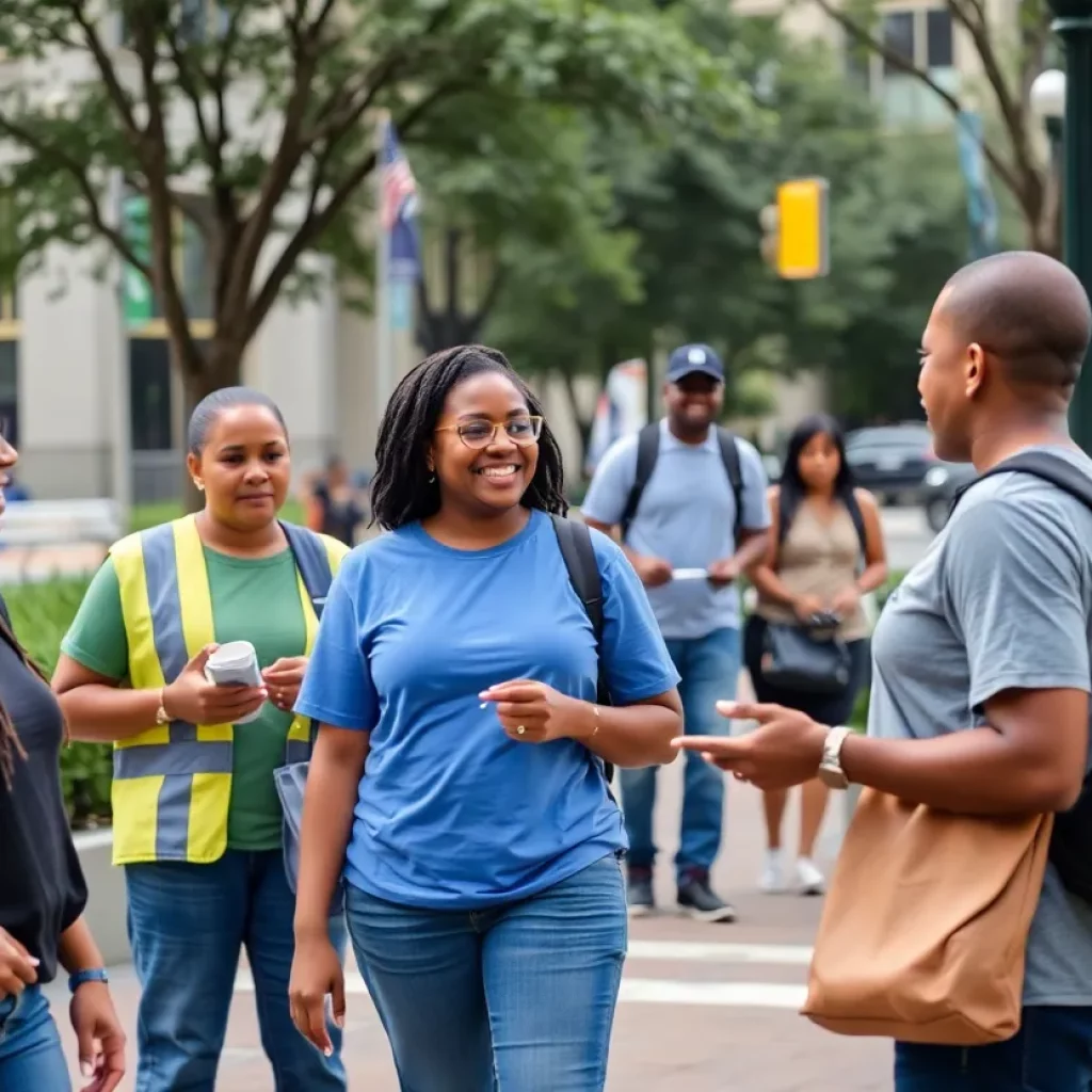 Community members participating in safety initiatives in Atlanta.