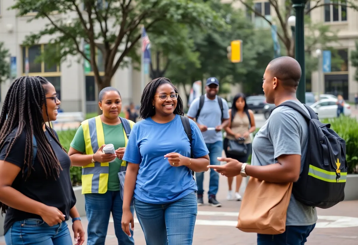 Community members participating in safety initiatives in Atlanta.