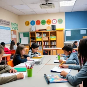 Classroom setting in Atlanta Public Schools with students learning