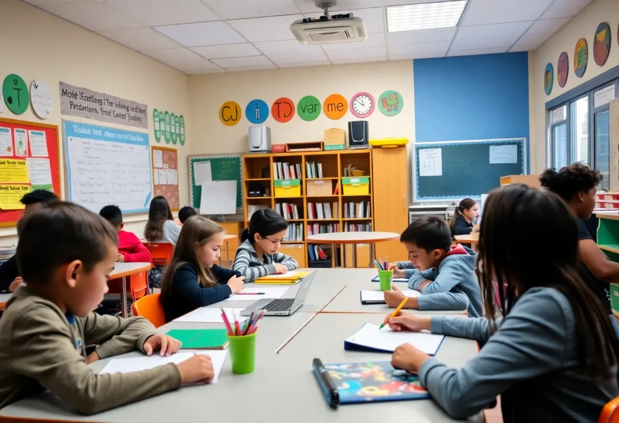 Classroom setting in Atlanta Public Schools with students learning