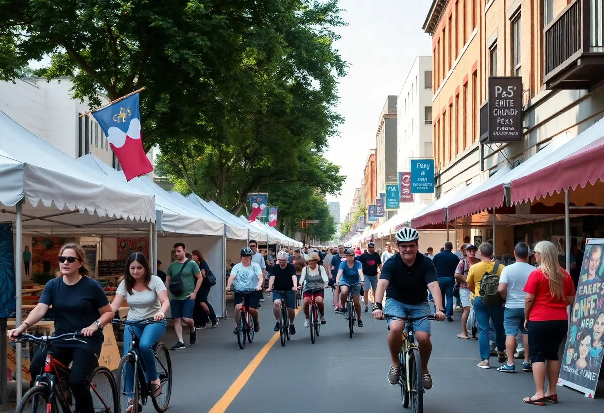 Community members enjoying Atlanta Streets Alive on Peachtree Street