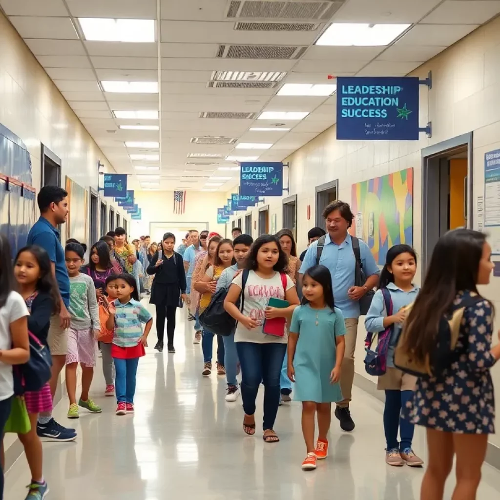 Students and teachers in a school hallway representing Atlanta Public Schools