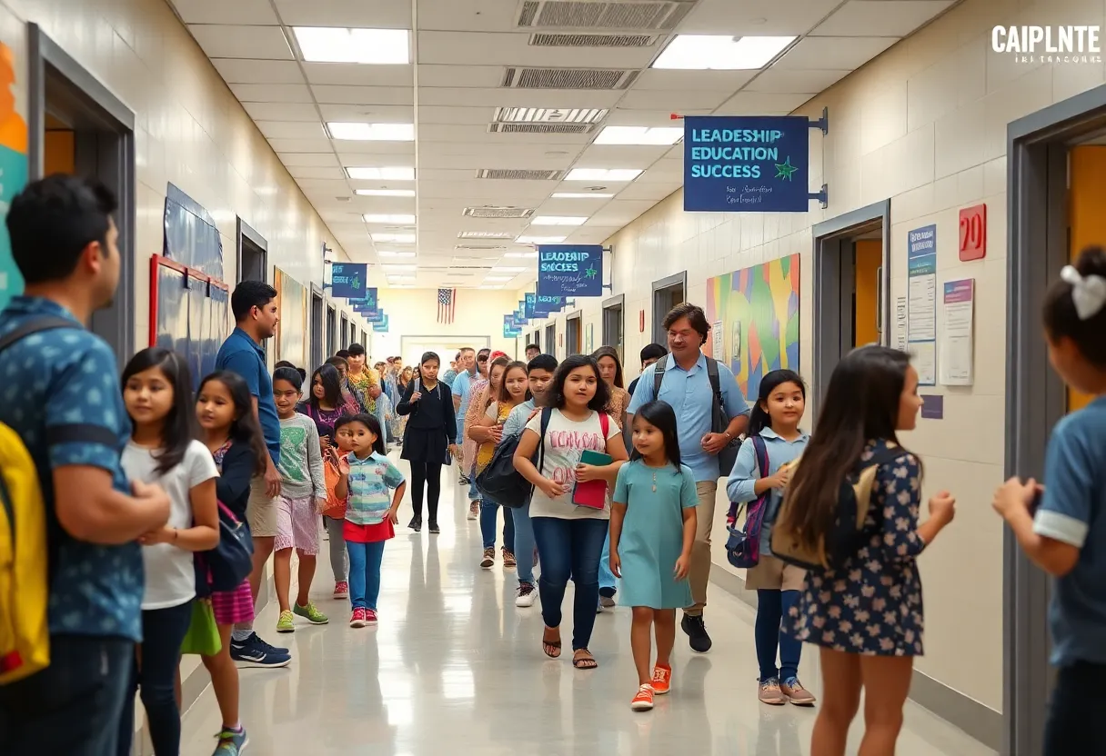 Students and teachers in a school hallway representing Atlanta Public Schools