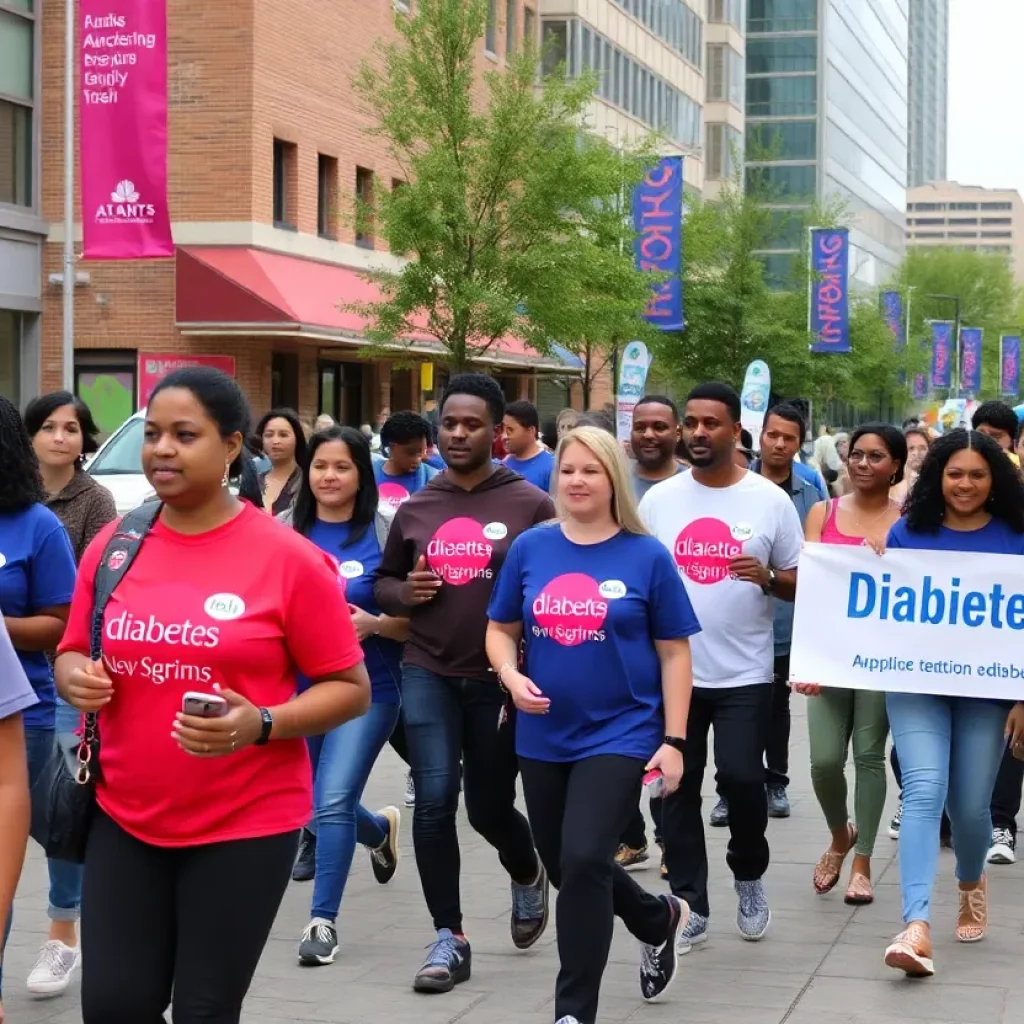 Participants walking at the Step Out Walk for Diabetes in Atlanta