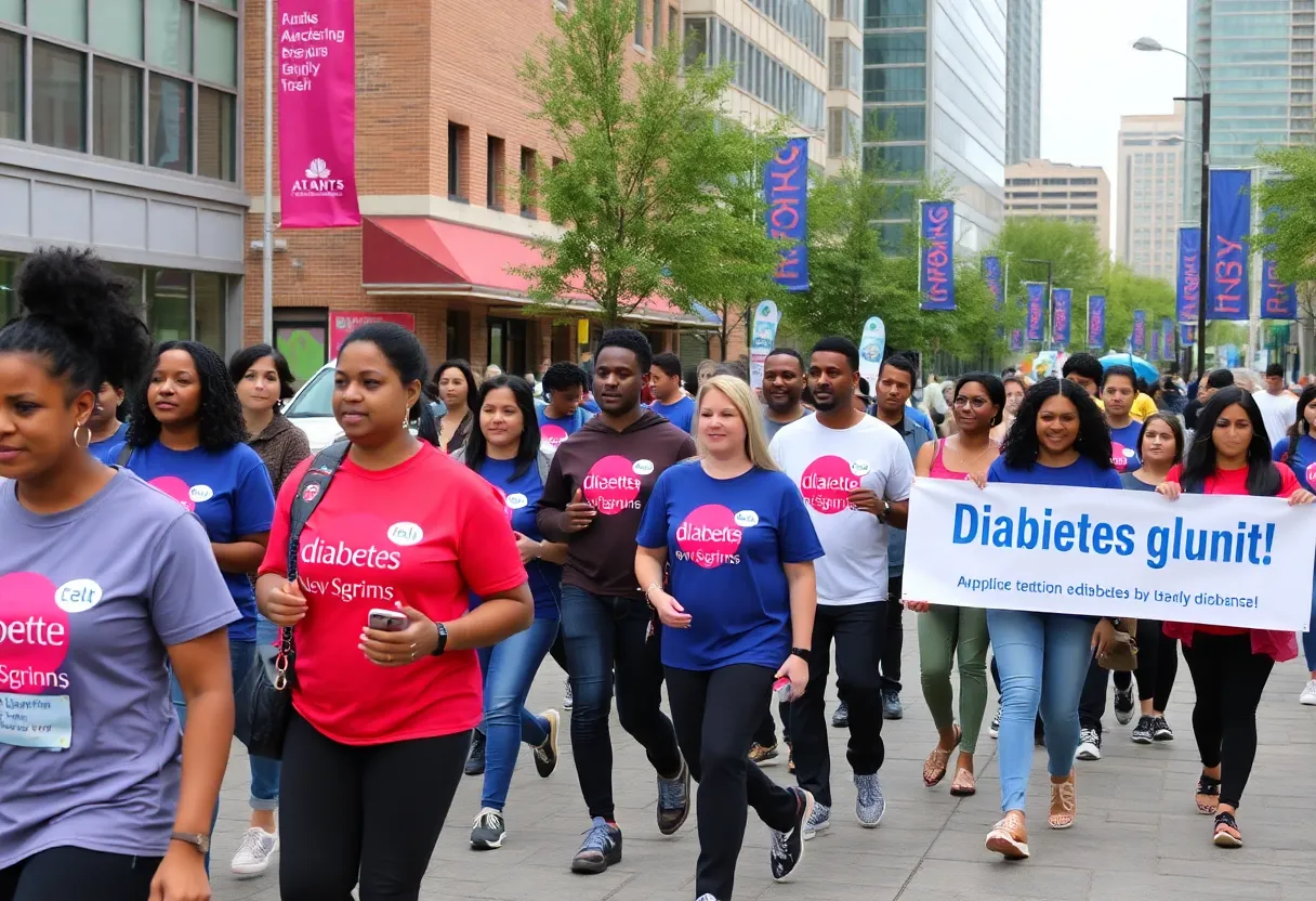 Participants walking at the Step Out Walk for Diabetes in Atlanta