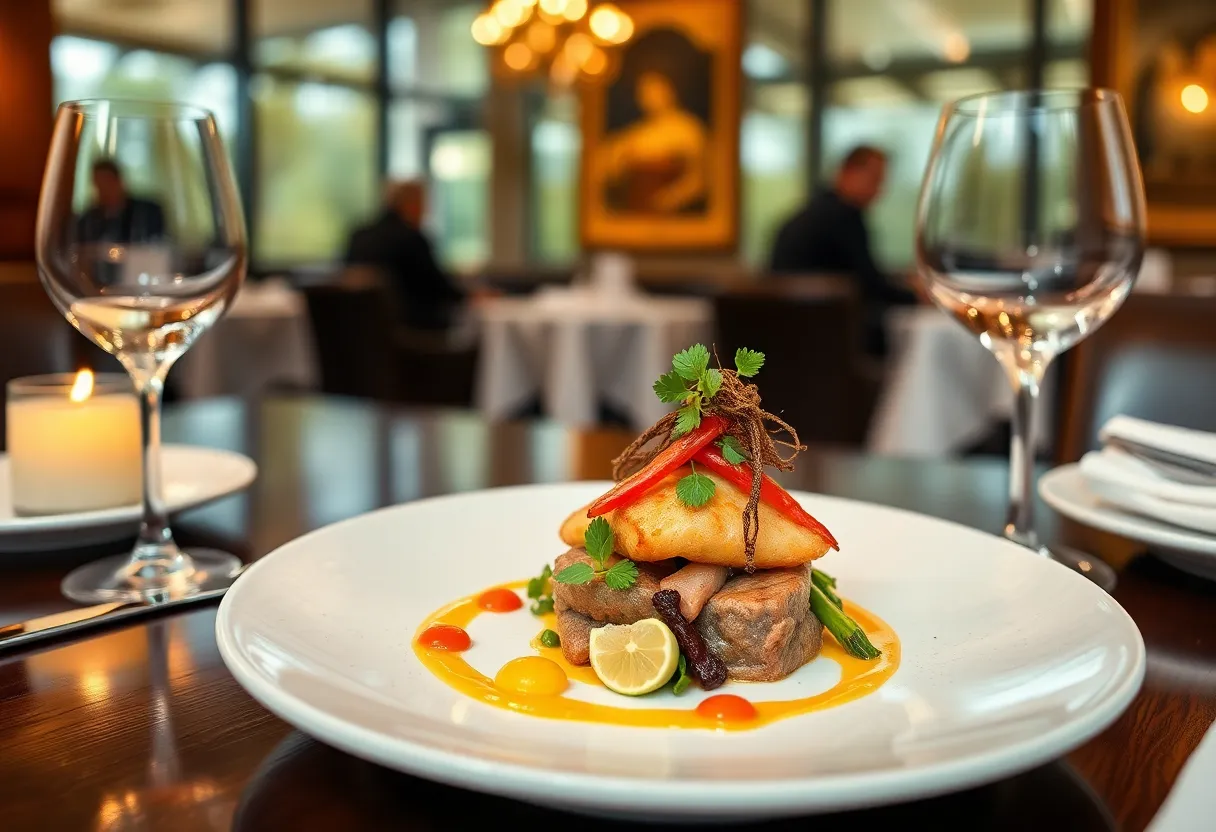 Elegant gourmet dish showcasing local ingredients