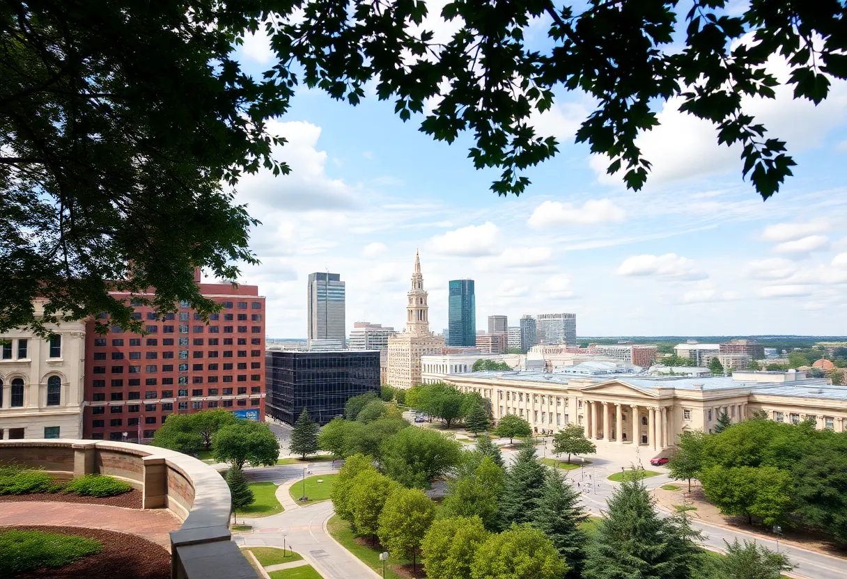 Cityscape of Columbus, Georgia showing effective urban management.