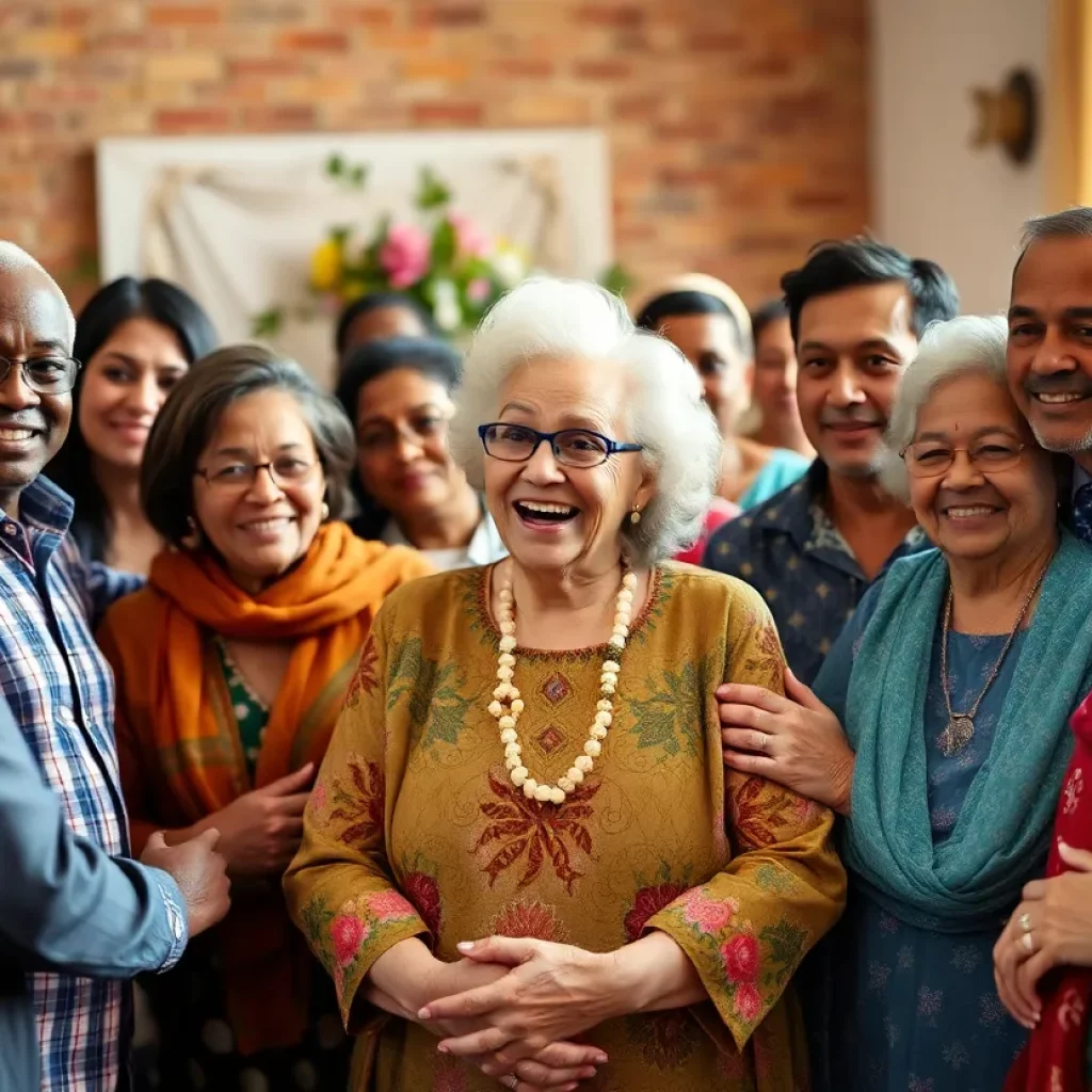 Community gathering in honor of a beloved matriarch