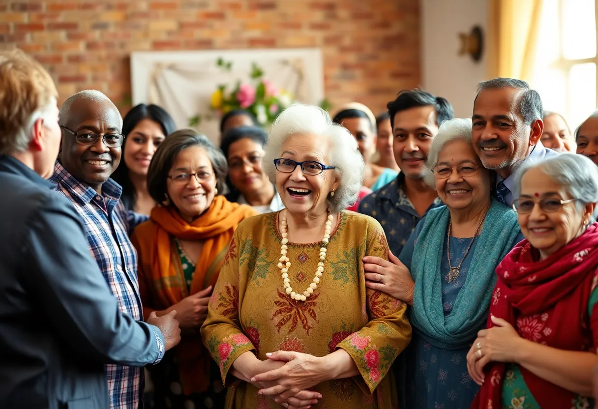 Community gathering in honor of a beloved matriarch