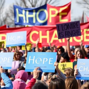 Supporters at a campaign rally for Derrick Jackson in Georgia